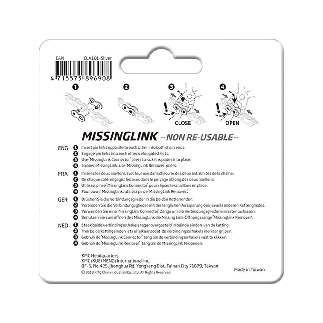 KMC CHAIN | Missing Link X101 Single Speed 1/8